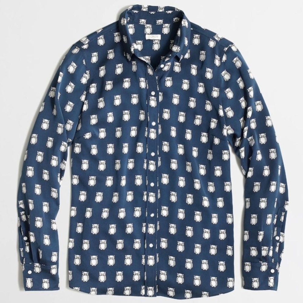 J.Crew Factory Owl Button Up